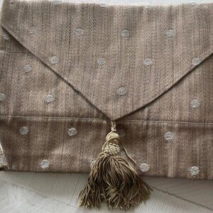 VERATEX CASHMERE ASCOT VALANCES SET OF 2 BRONZE BROWN POLKA DOT NIP